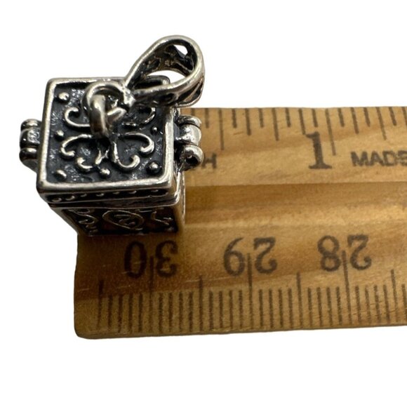 Vintage Prayer Box Locket Pendant Charm 925 Sterling Silver Religious Faith Hope - Picture 5 of 8